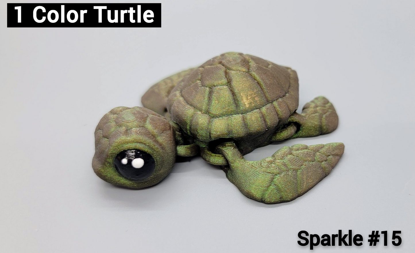 3D Printed Articulated Baby Sea Turtle – Custom Colors