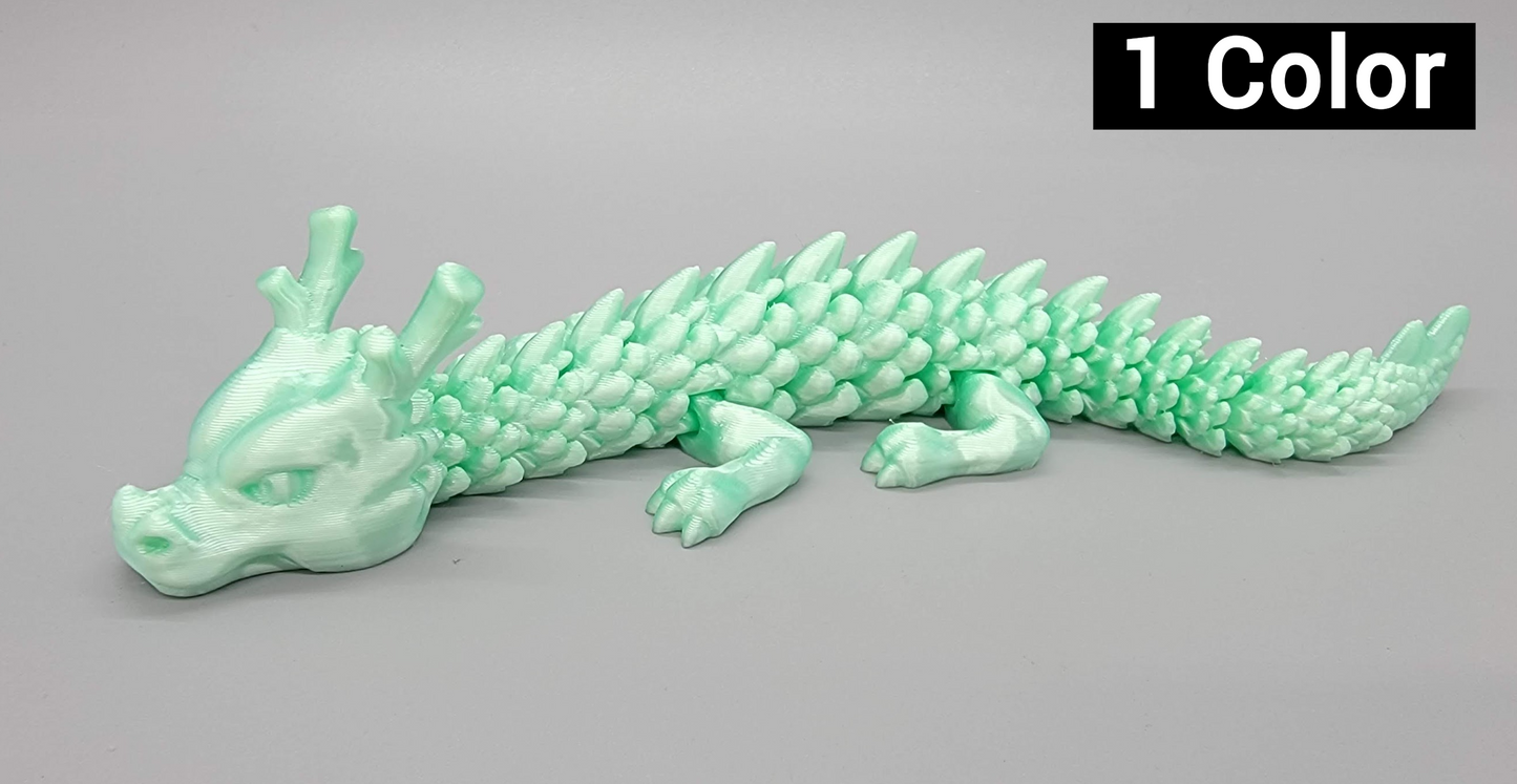 3D Printed Young Chinese Dragon – Customizable Articulated Dragon for Collectors