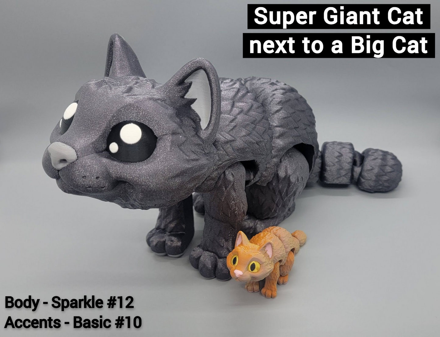 Mini juguete articulado para gatos: mascota inquieta impresa en 3D con cama o casita opcional, colores personalizados