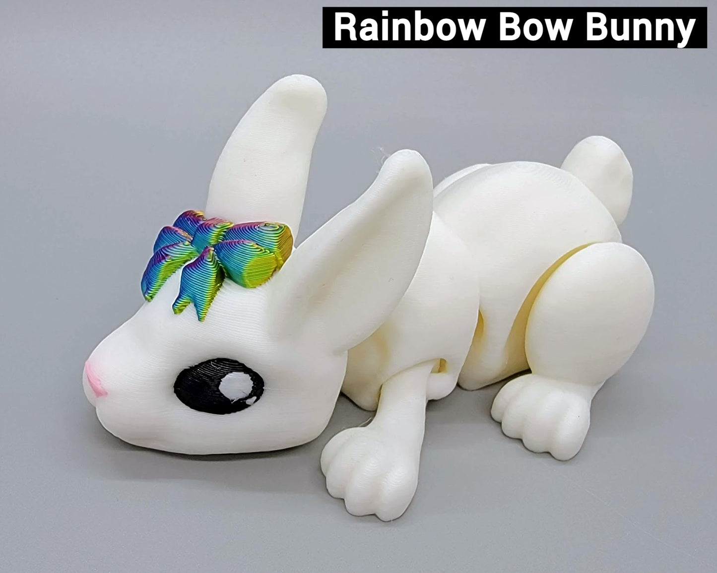Articulated Baby Bunny Toy – 3D Printed Fidget in Regular, Bow, or Fairy Style