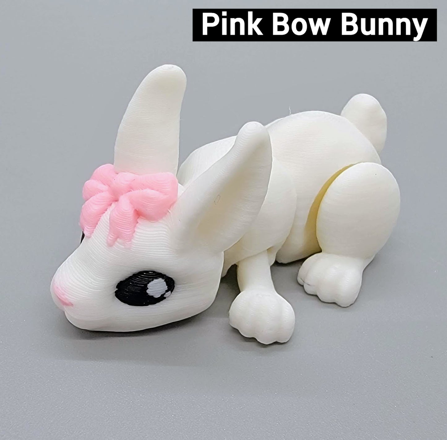 Articulated Baby Bunny Toy – 3D Printed Fidget in Regular, Bow, or Fairy Style