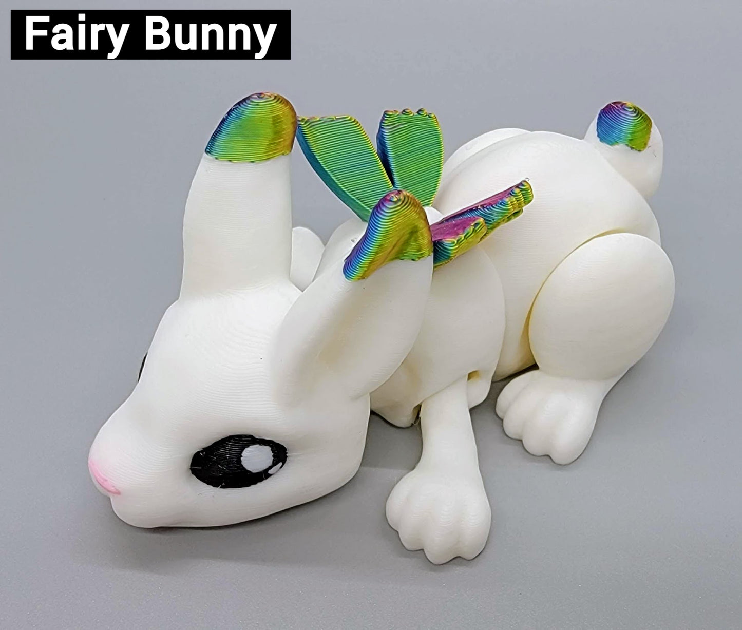 Articulated Baby Bunny Toy – 3D Printed Fidget in Regular, Bow, or Fairy Style