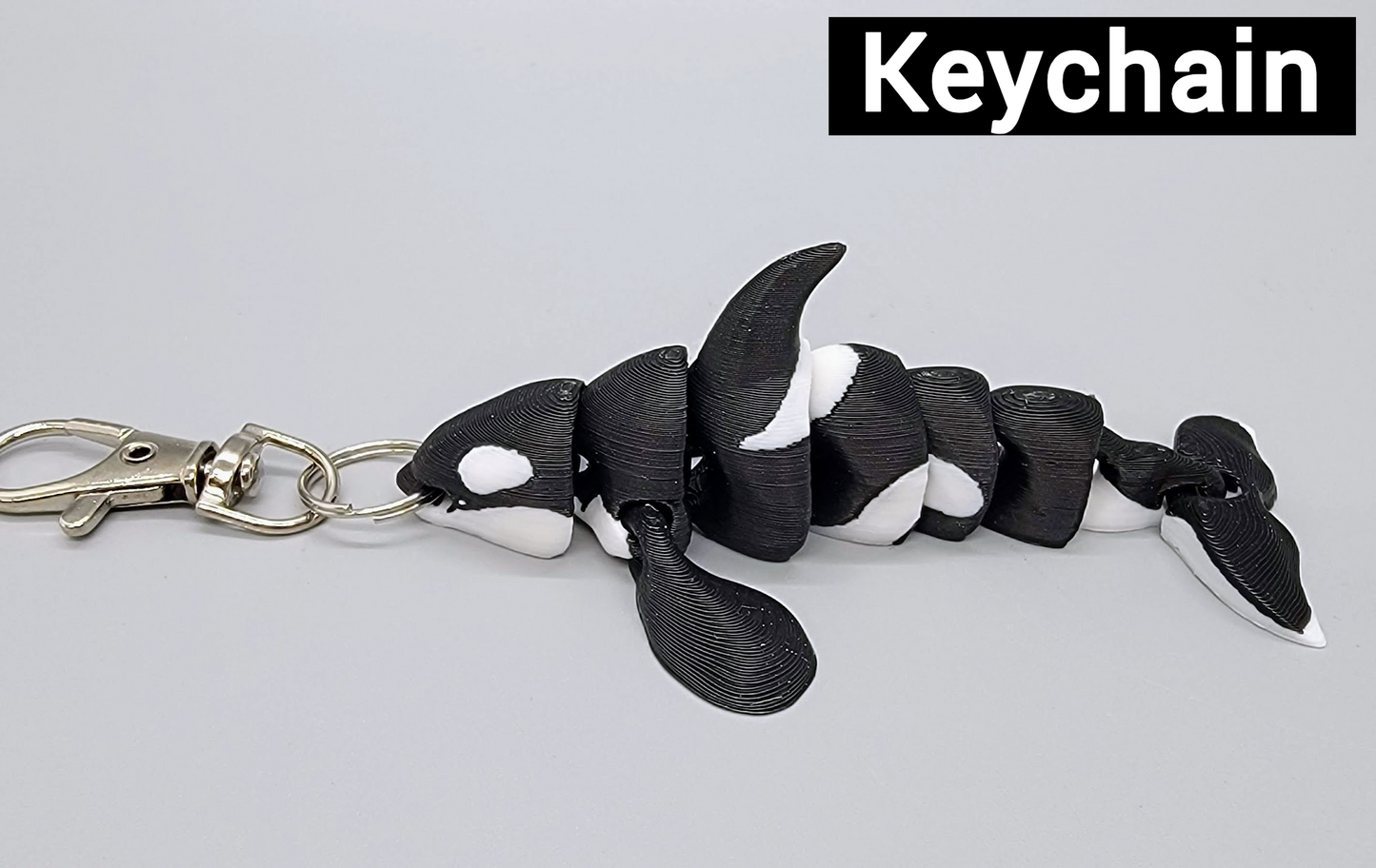 Flexi Orca Toy or Keychain | Sensory | Fidget | Killer Whale | 3 Sizes