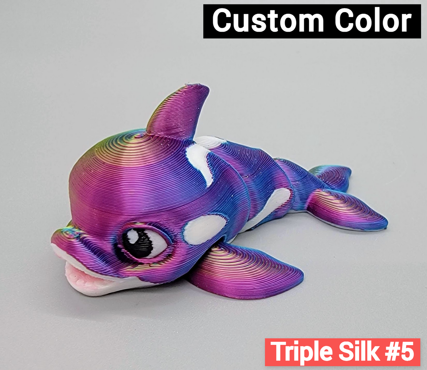 Baby Killer Whale Toy or Keychain | Sensory | Fidget | 3 Sizes