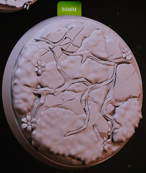 Woodland scenic resin bases in multiple sizes with forest and nature themed textures