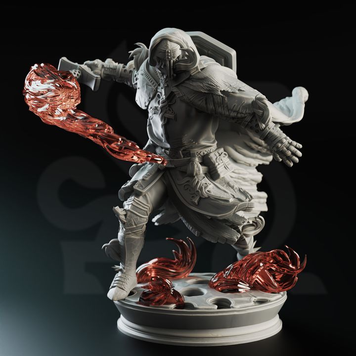 Embernos – Fire Elemi Crusader Resin Miniature