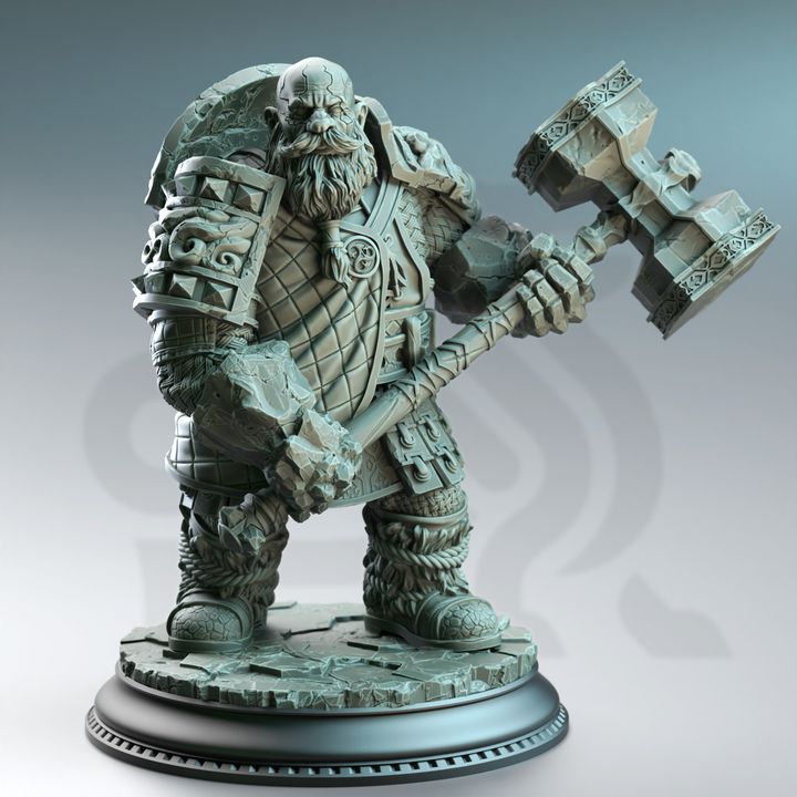 Kilroy of Voksnja – Earth Elemi Dwarf Cleric Resin Miniature
