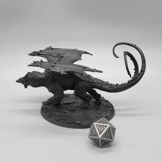 Adult Crystal Dragon Miniature | Rescale Miniatures | Huge Scale Resin Figure for D&D & Pathfinder - left side view