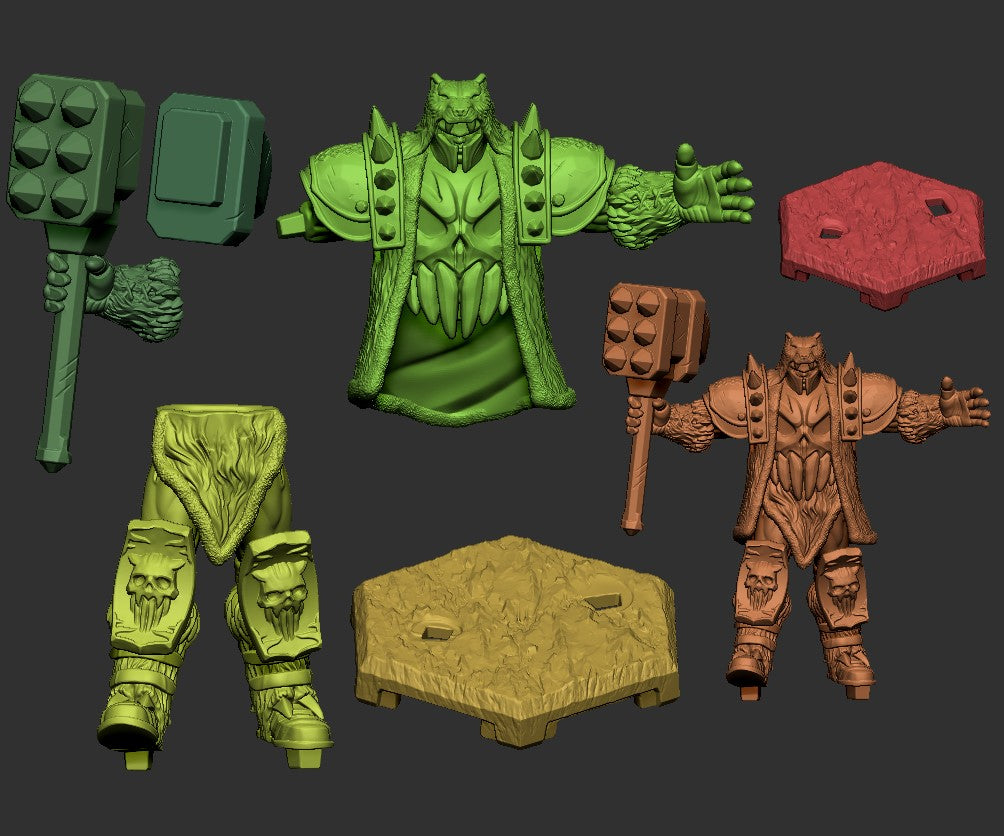 exploded parts view of both 53mm, and 84mm scales of The Hammer Balbars