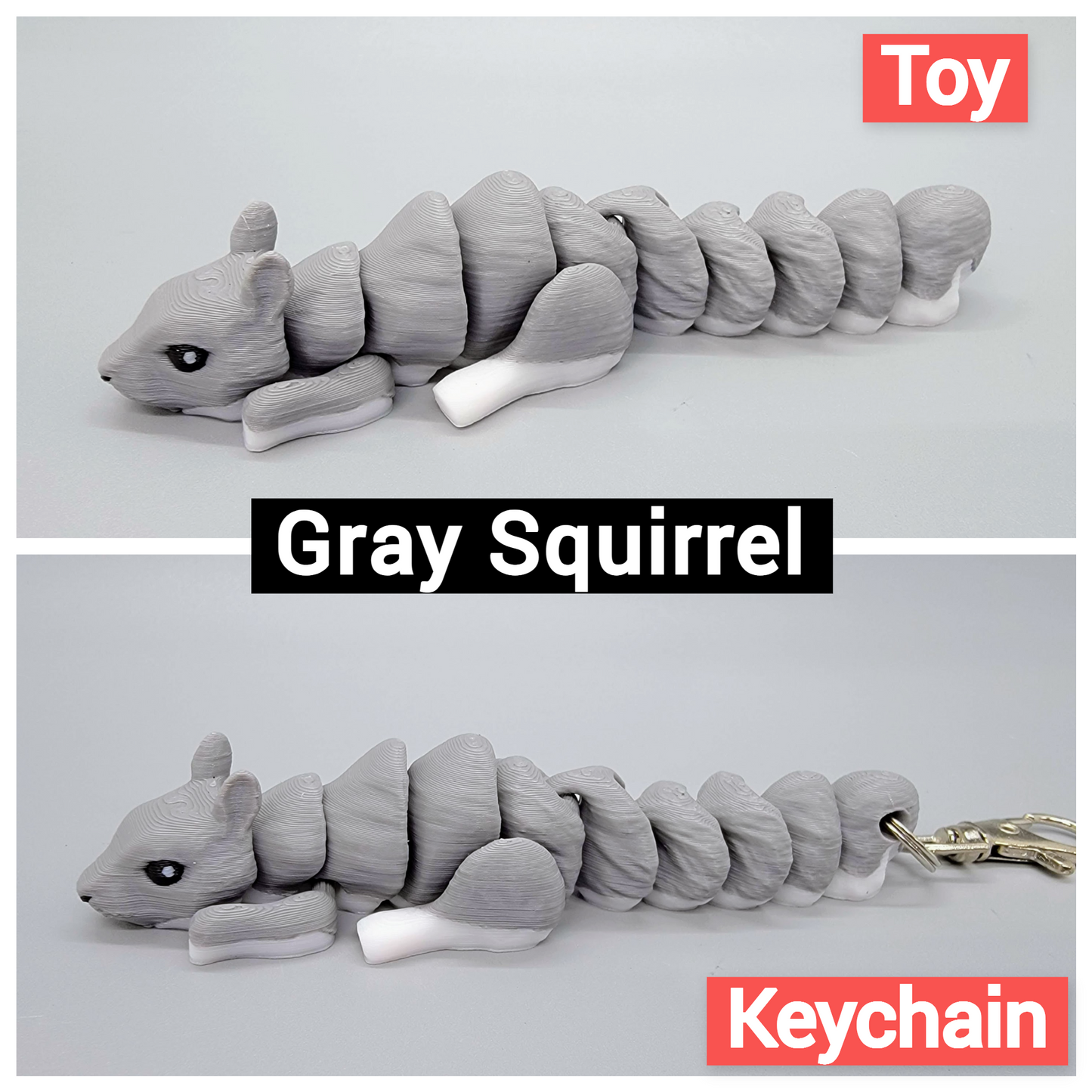 Mini Animal Toy or Keychain Set 3 | Sensory | Fidget | Squirrel | Hamster | Guinea Pig | Hedgehog