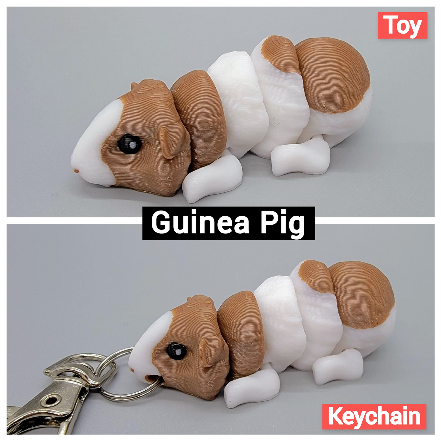 Mini Animal Toy or Keychain Set 3 | Sensory | Fidget | Squirrel | Hamster | Guinea Pig | Hedgehog