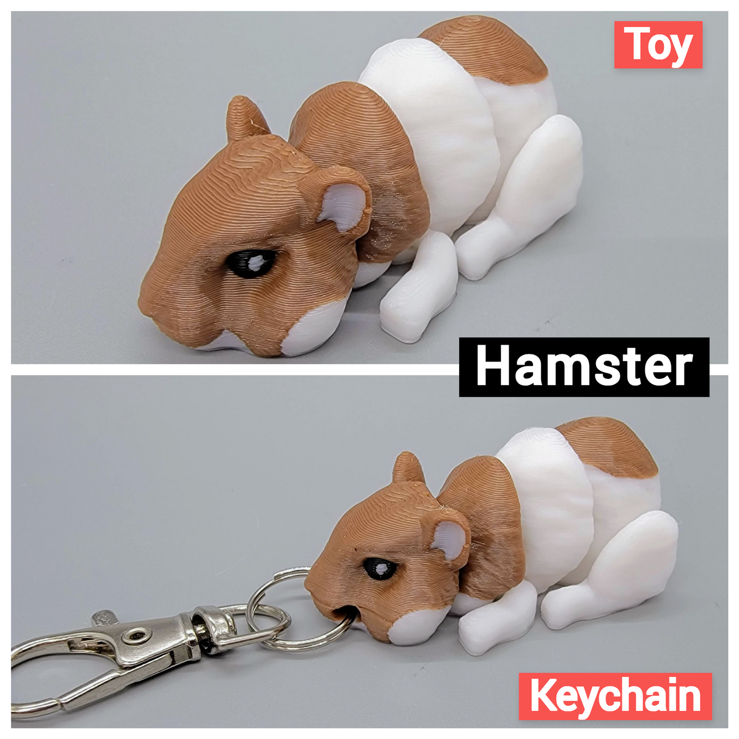 Mini Animal Toy or Keychain Set 3 | Sensory | Fidget | Squirrel | Hamster | Guinea Pig | Hedgehog