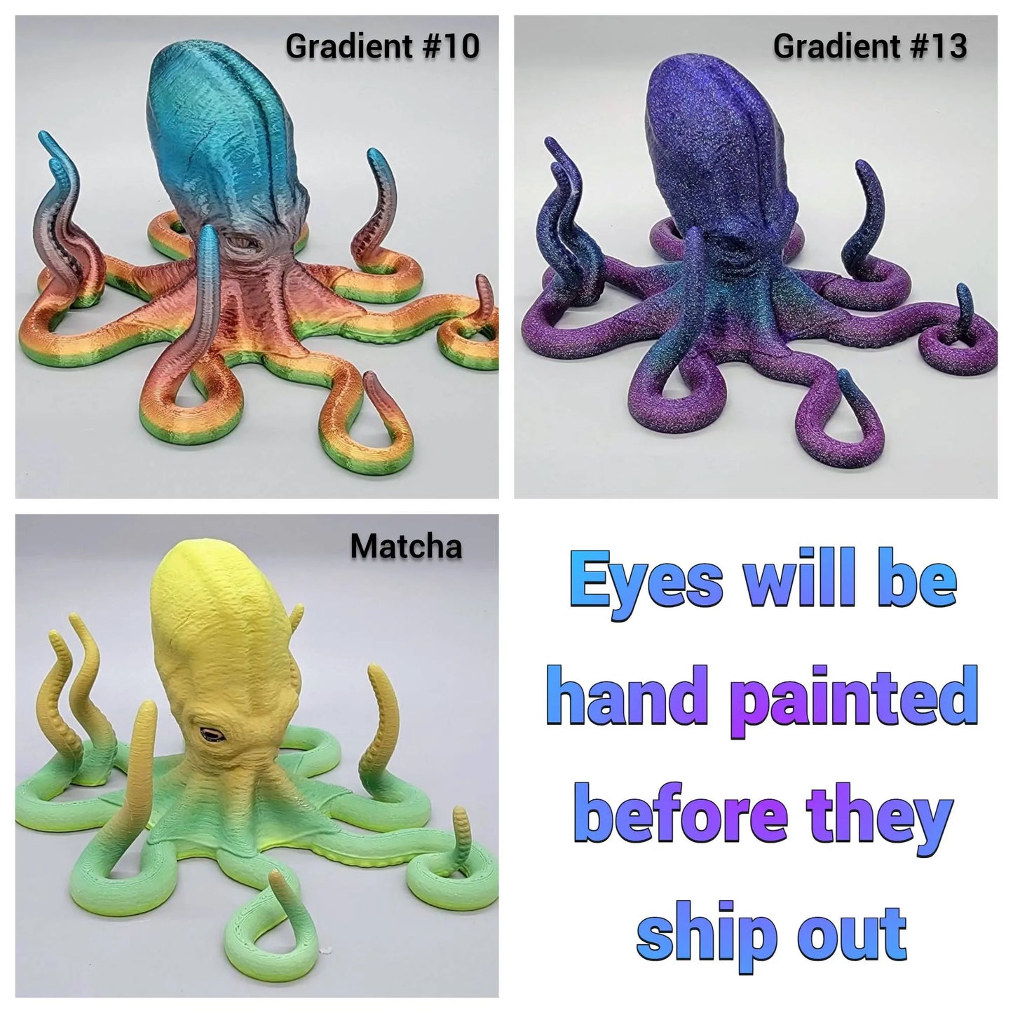 Soporte de pulpo para teléfono o tableta | Colores personalizados | Accesorio de escritorio oceánico | Ojos pintados a mano | Criatura marina | Soporte
