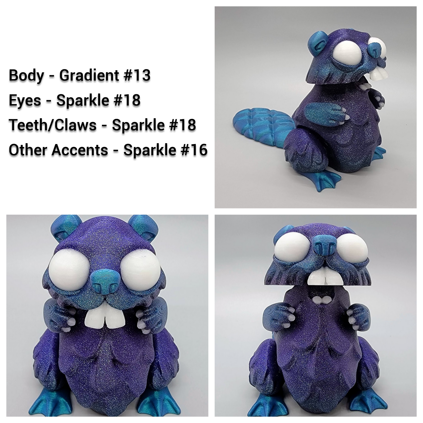 Twisty Beaver posable figure | Custom Colors | Articulated | Desk Pet