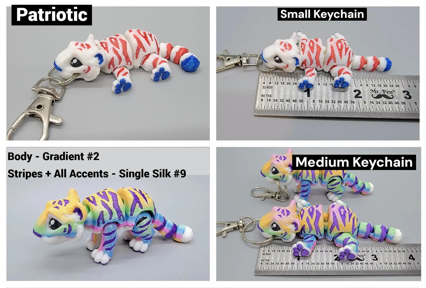 Juguete articulado de tigre y león | Impresión 3D | Mini | Fidget | Flexi | Sensorial
