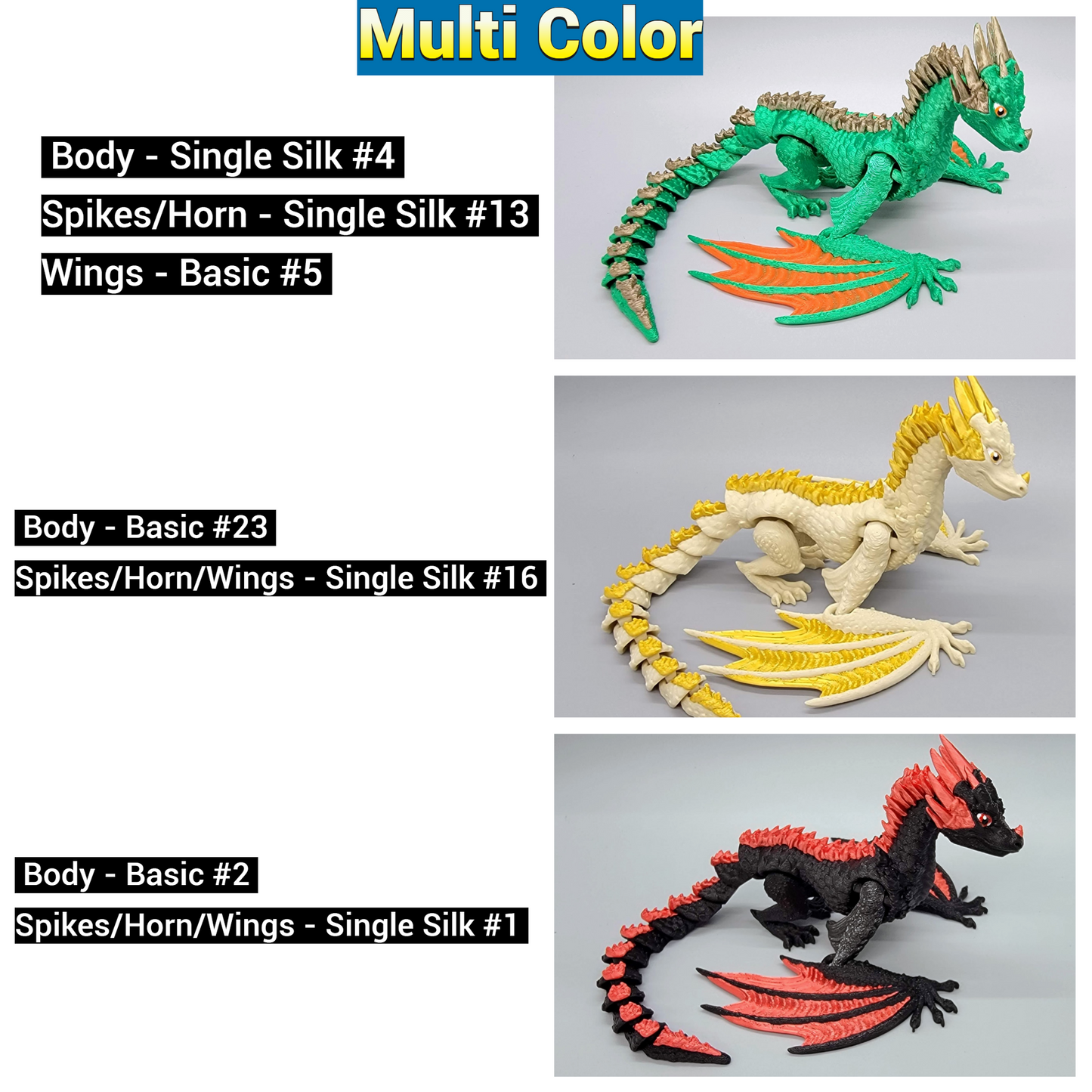 Custom Articulated Fyros Wyvern Dragon & Baby - Sensory Toy - Mythical Fidget - Collectible Fantasy Figure - DnD Player Gift