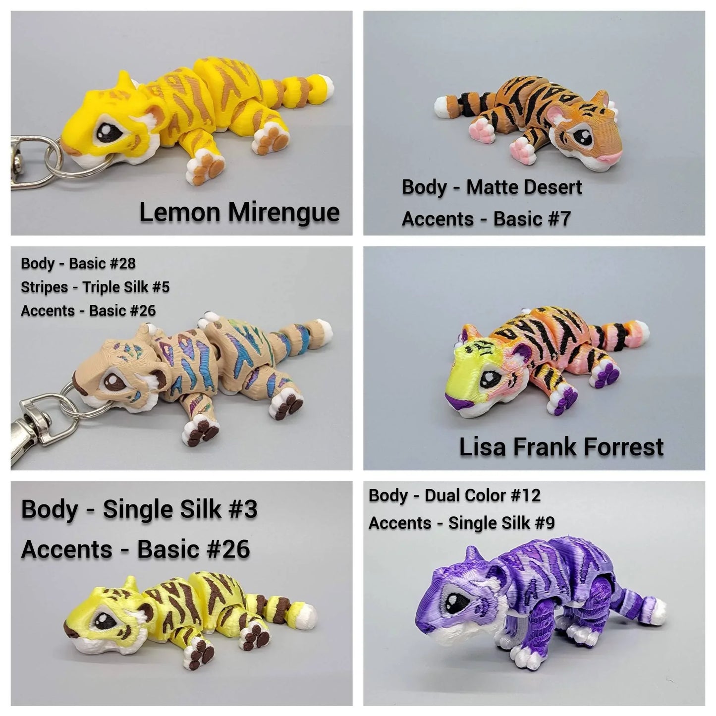 Juguete articulado de tigre y león | Impresión 3D | Mini | Fidget | Flexi | Sensorial