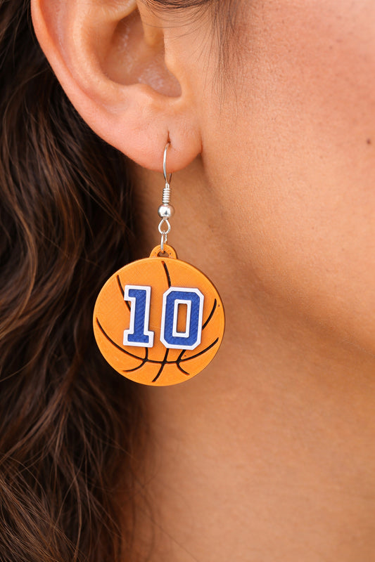 Custom Basketball Number Earrings