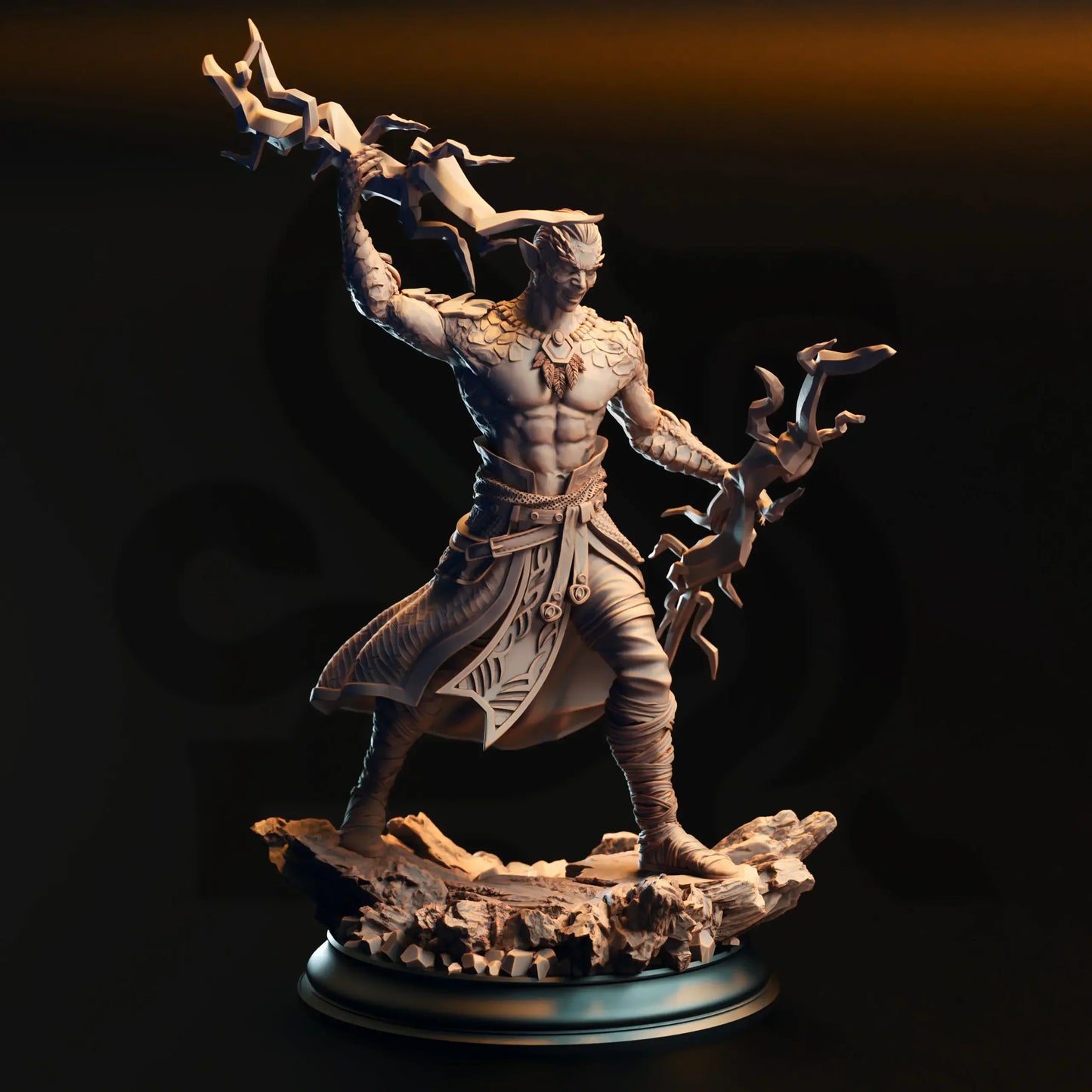 Styrax Thunderscale - Half-Dragon Sorcerer Resin Miniature
