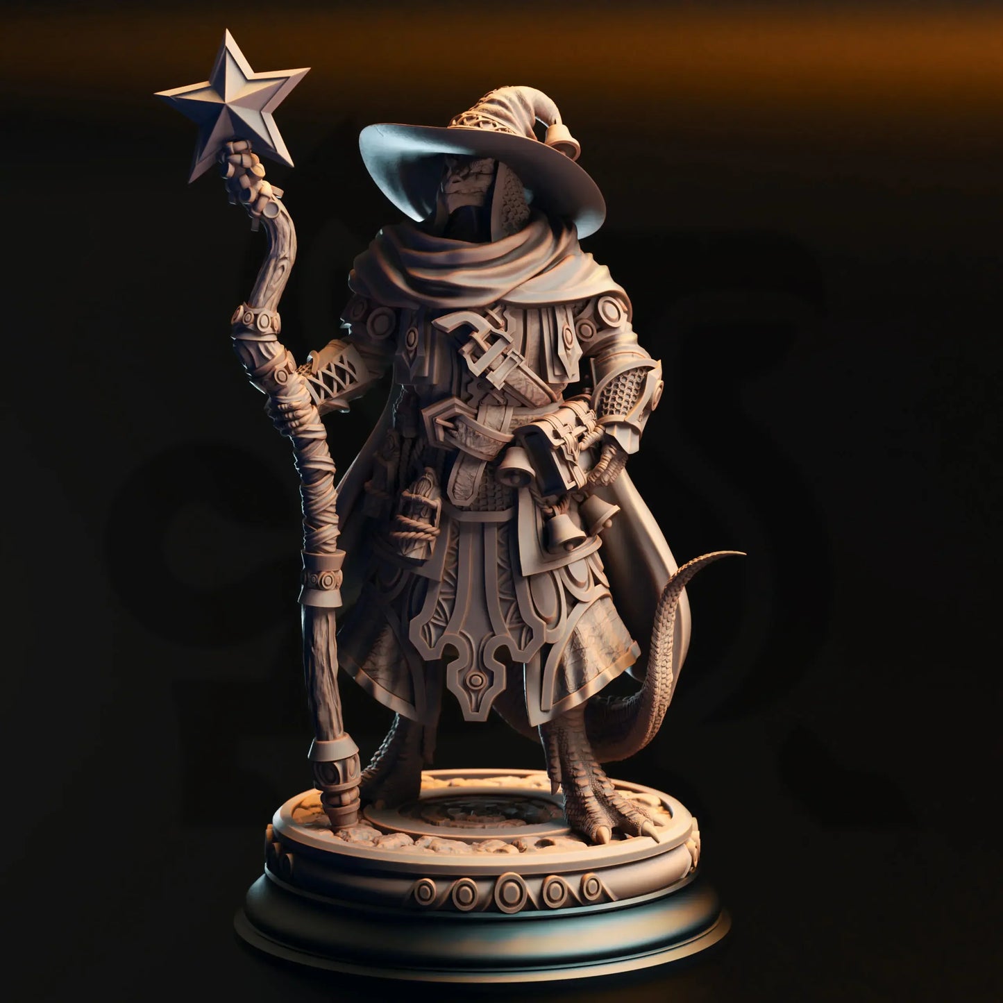 Ozmandi Starborn Silver Dragonkin Sorcerer | 32mm & 75mm Resin Miniature | DM Stash