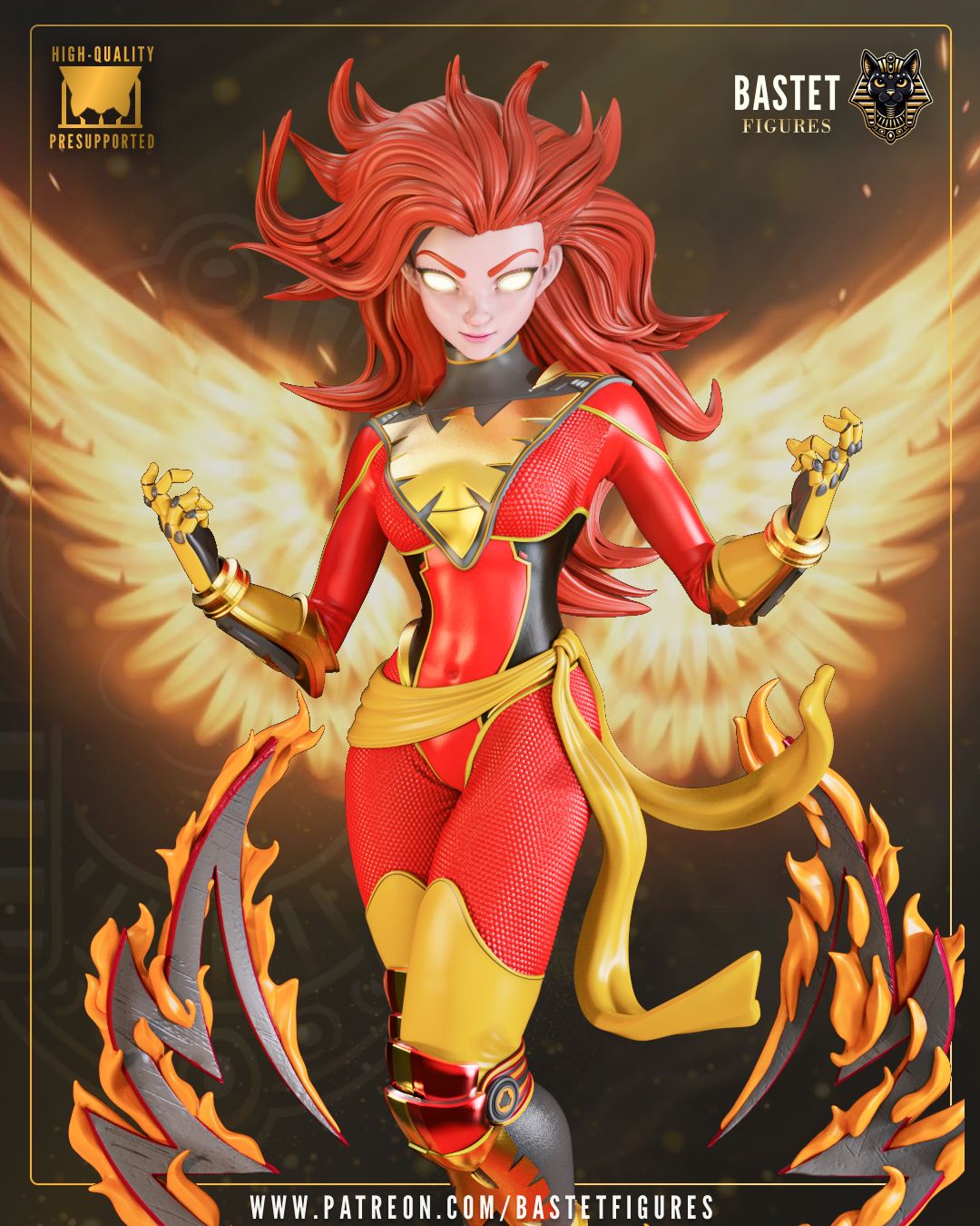 Phoenix Jean Grey Resin Fan Art Statue or Bust | D&K Custom Prints