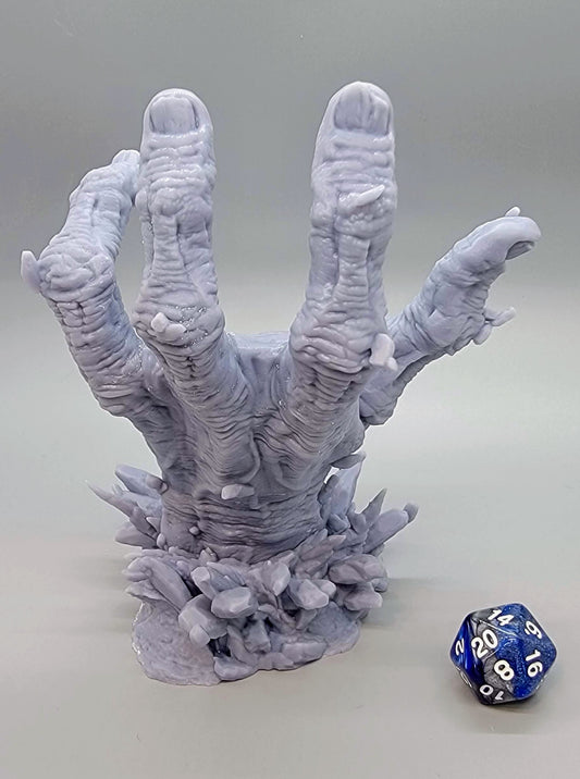 Disturbed Ancient resin miniature back view printed by D&K Custom Prints with Chitu Systems Conjure Rigid Resin Gray