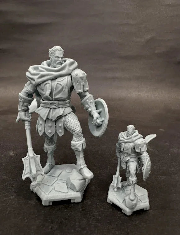 75mm scale Greldon figure in gray resin