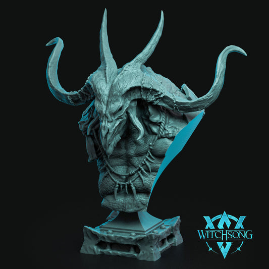 Fallen Minotaur demon minotaur bust fantasy miniature for painting and display