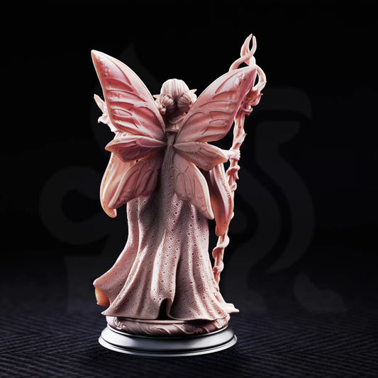 Rear view render of Feena Fairy Godmother showcasing textured cloak and 4-piece butterfly wing details.