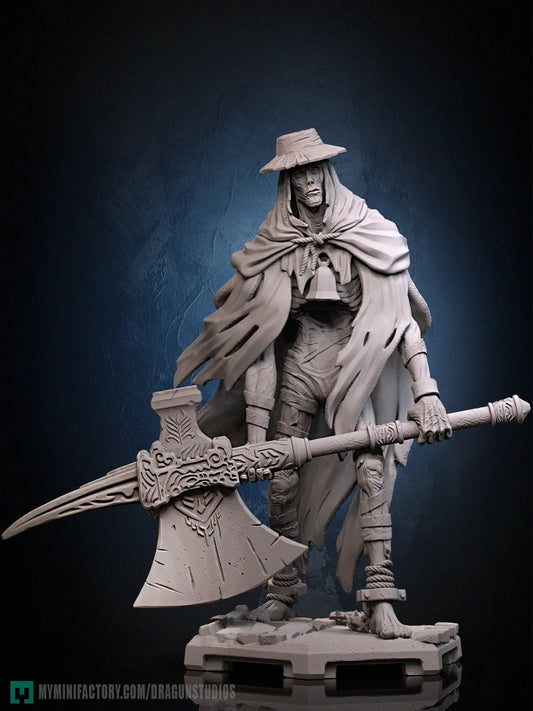 Giant Keeper undead miniature with axe – front view