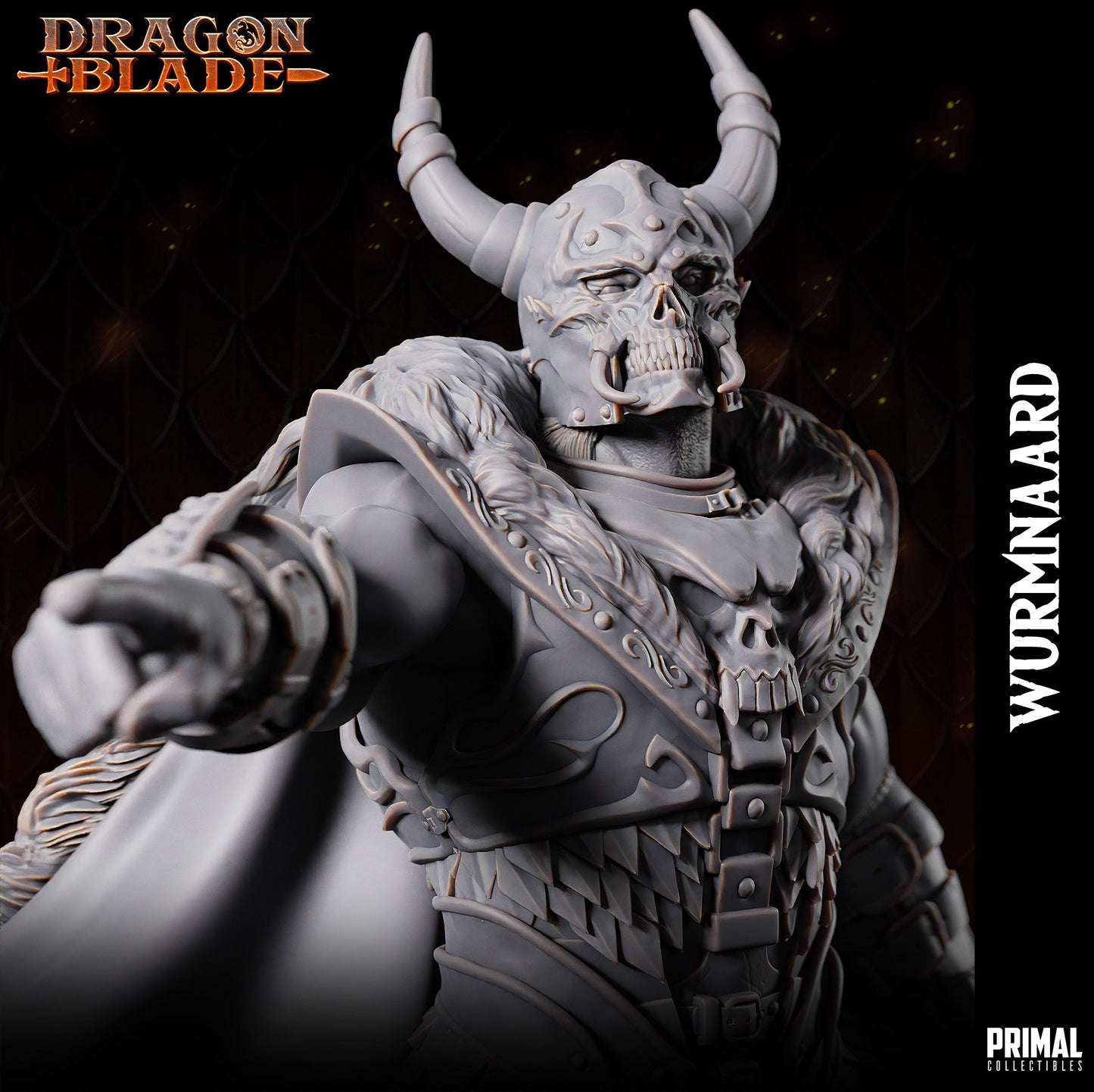 Highlord Boss Wurmnaard 3D printed resin miniature – Dragonblade Masters of Dungeons Quest – 32mm and 75mm scale TTRPG boss figure