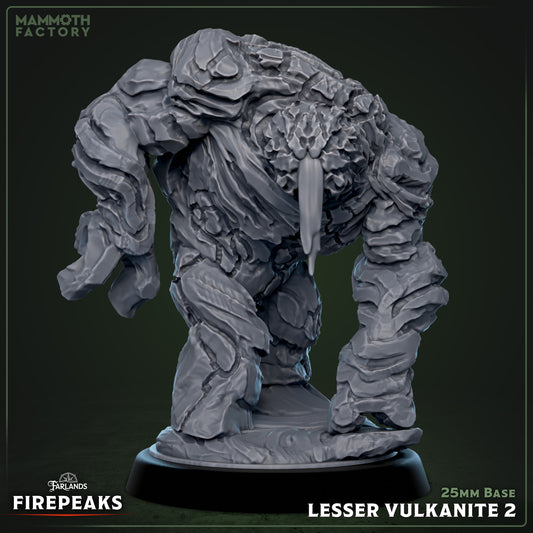 Lesser Vulkanite elemental resin miniature on 25 mm base for tabletop RPGs and painting