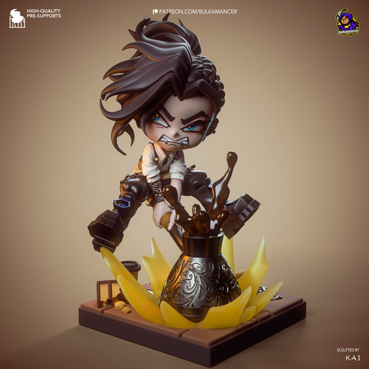 Chibi Mokka Unbreadable resin display statue with stylized chibi character and coffee themed base