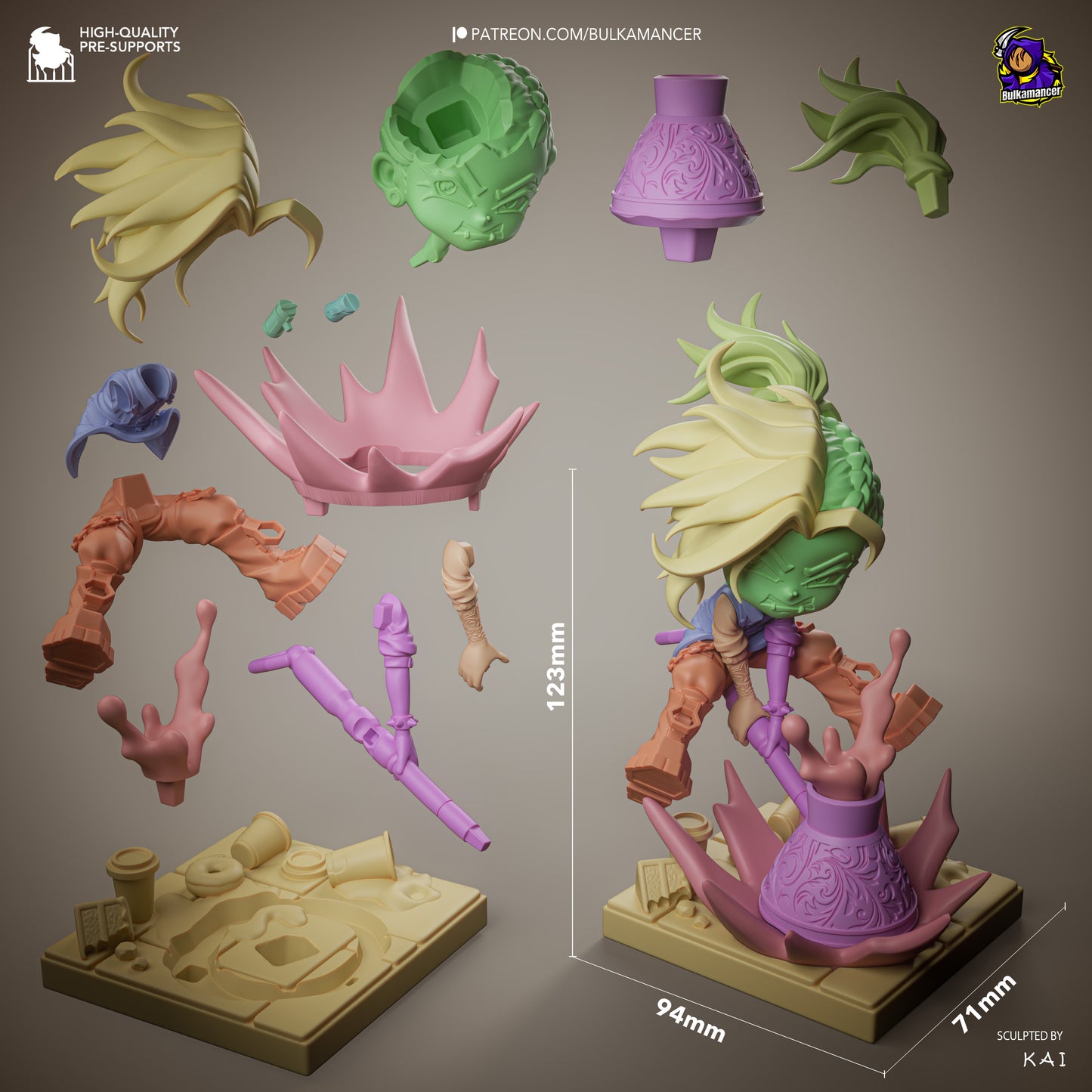 Chibi Mokka Unbreadable resin display statue with stylized chibi character and coffee themed base