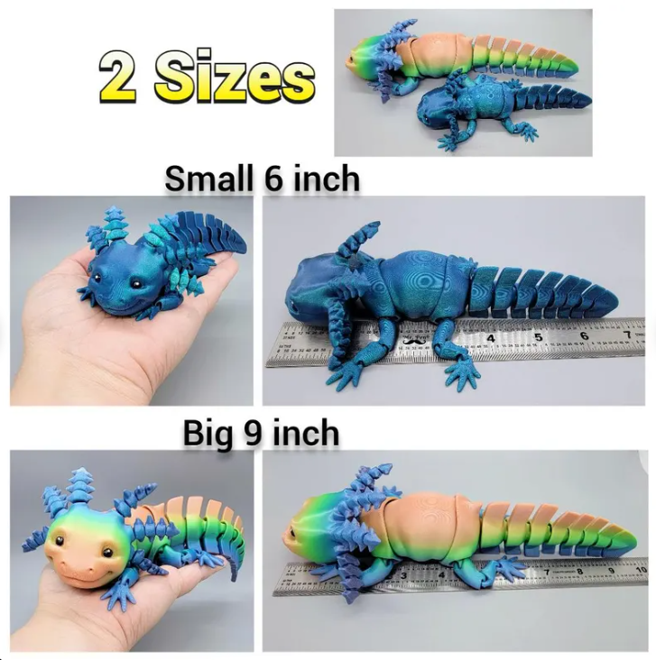 Happy Axolotl Fidget Toy – Articulated with Optional Keychain