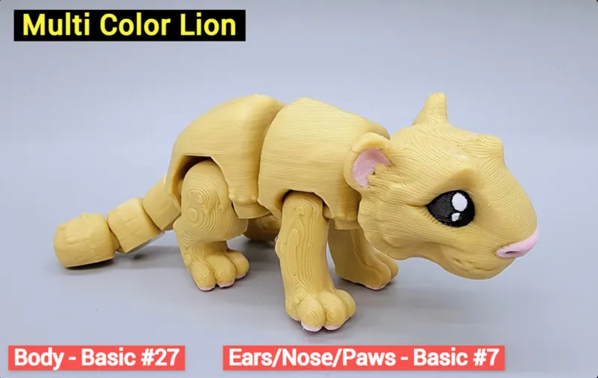 Articulated Baby Tiger & Lion Toy | 3D Printed | Mini | Fidget | Flexi | Sensory