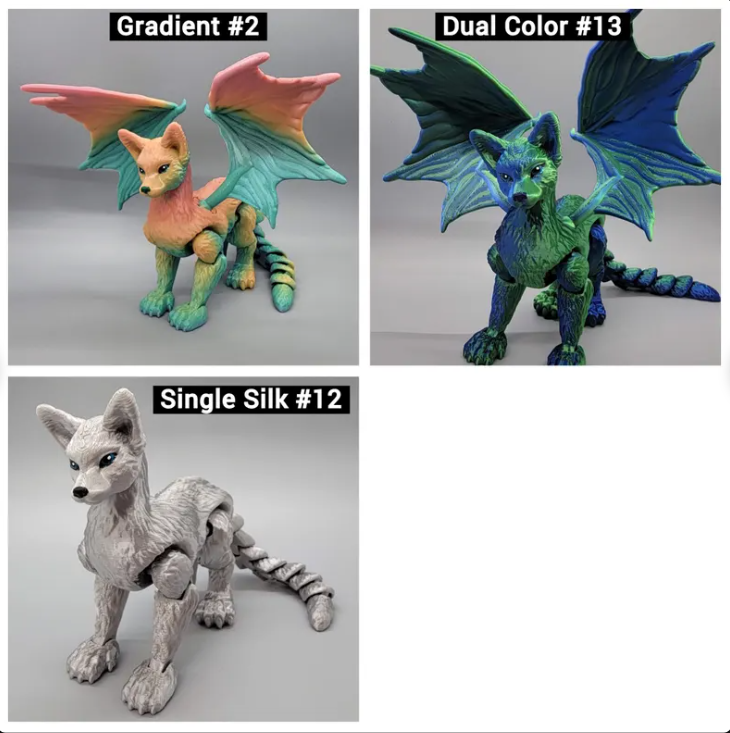 Cat Dragon Articulated Toy | 3D Printed | Furry | Custom | Fidget | You choose the color