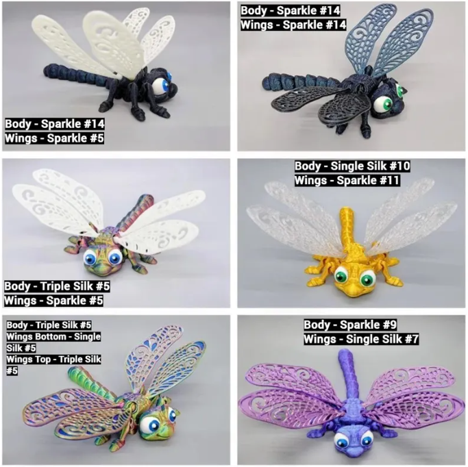 Articulated Dragonfly Fidget Toy | 3D Printed Flexi Bug | Customizable Colors | STEM Gift | Sensory Desk Gadget | Stimming Needs