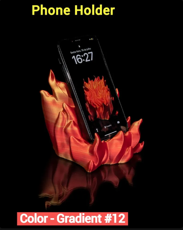 3D Printed Fire-Themed Multi-Use Stands | Hot Sauce Holder | Organizer for Gaming, Phones & Pens