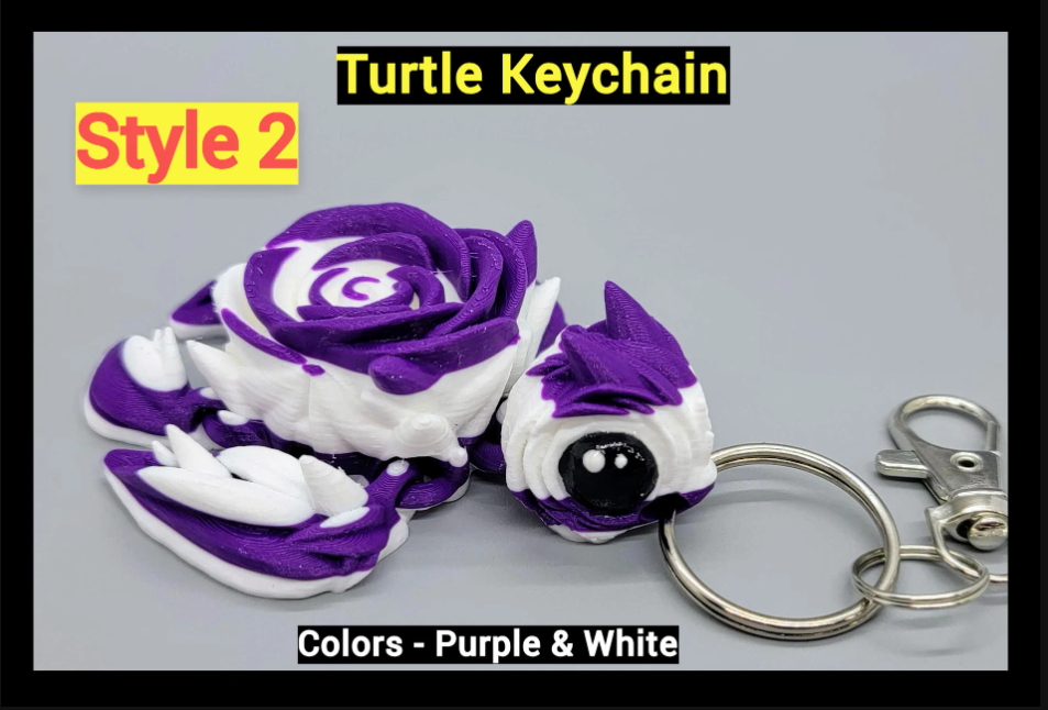 Articulated Rose Turtle & Rose Frog | Toy or Keychain
