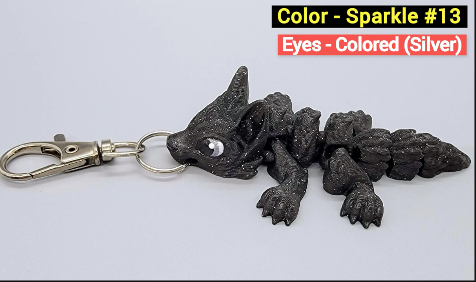 Custom Color Baby Wolf Toy or Keychain | 3D Printed | Articulated Fidget | Sensory Play | Personalized Gift