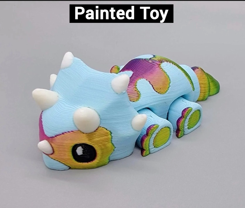 Custom Baby Triceratops Dino Toy | Flexi | Fidget | 3D printed | Articulated