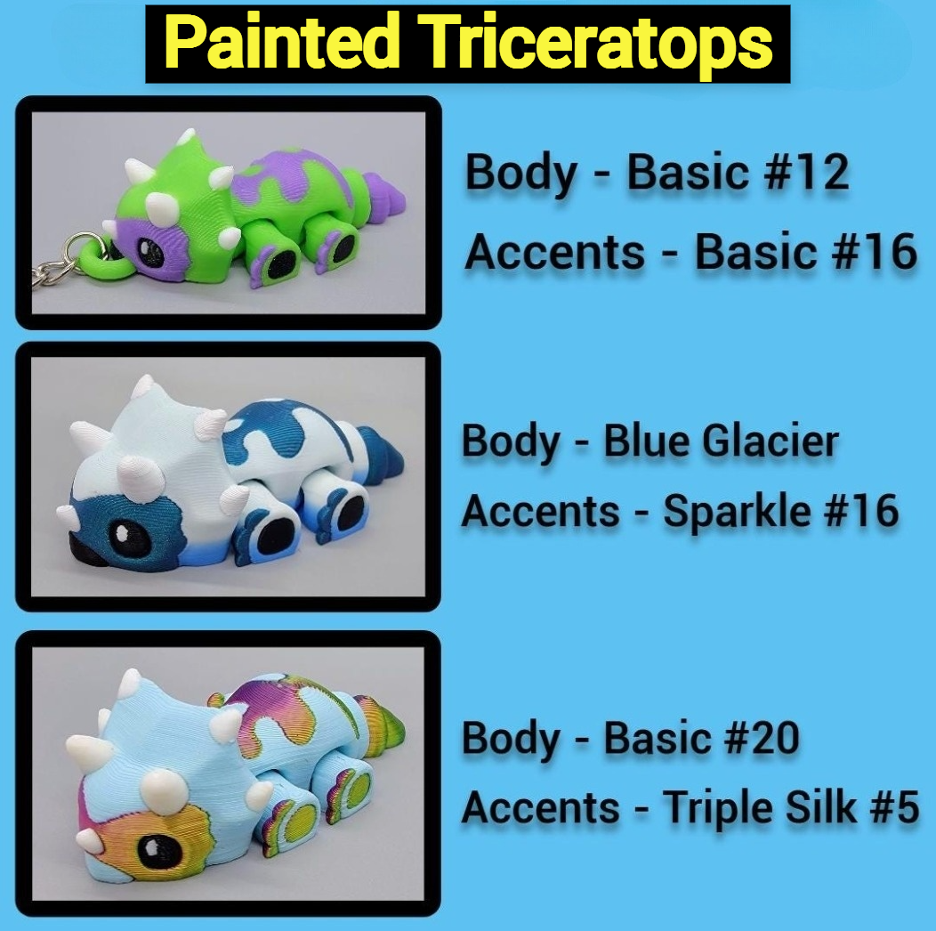 Custom Baby Triceratops Dino Toy | Flexi | Fidget | 3D printed | Articulated