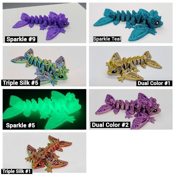 Butterfly Wyvern Toy or Keychain – 3D Printed, Articulated, Small & Big Sizes