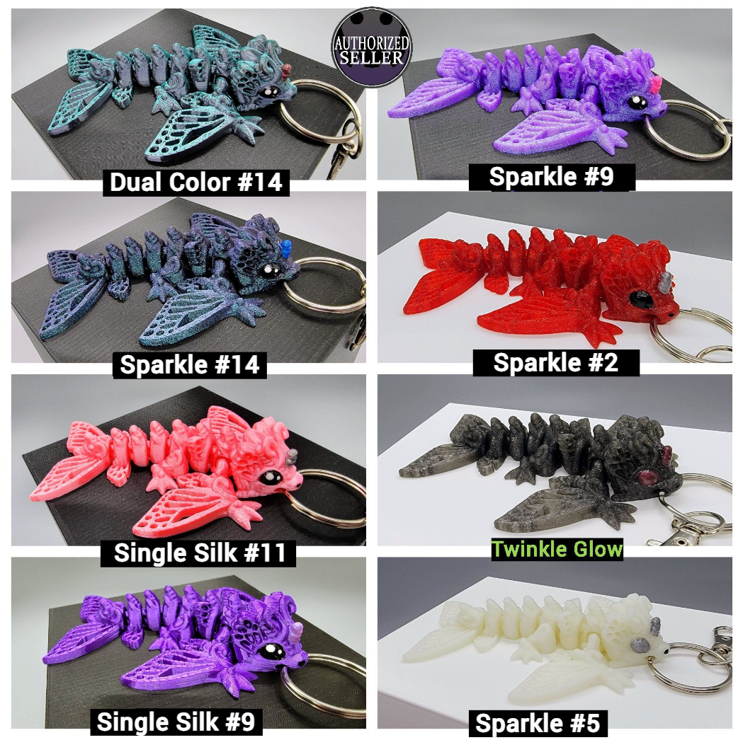 Butterfly Wyvern Toy or Keychain – 3D Printed, Articulated, Small & Big Sizes