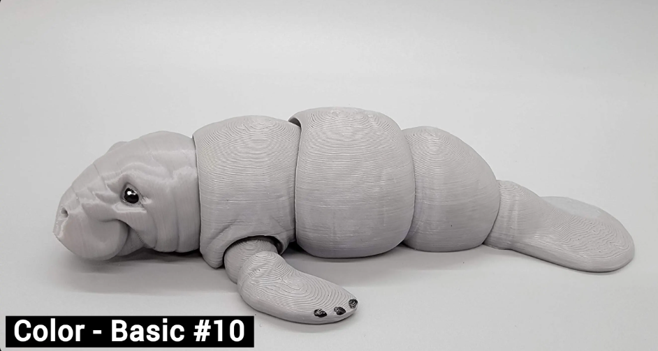 Articulated Manatee Toy – 3D Printed Fidget Sensory Sea Animal in 3 Sizes