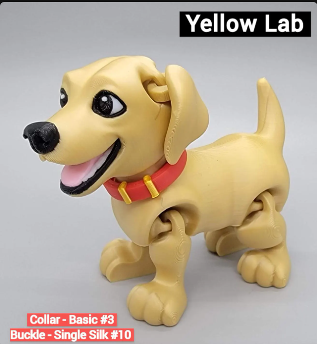 Lab Puppy Toy | Labrador Retriever | K9 | 3D Printed | Articulated | Fidget | Toy