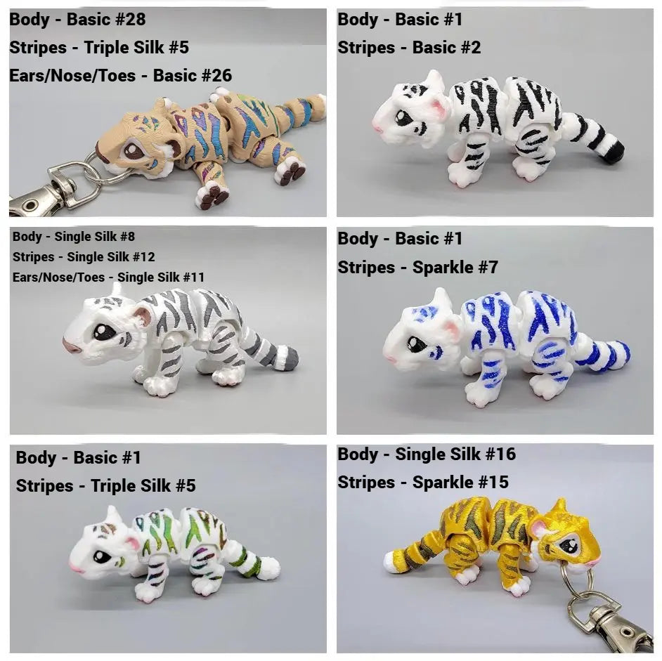Juguete articulado de tigre y león | Impresión 3D | Mini | Fidget | Flexi | Sensorial