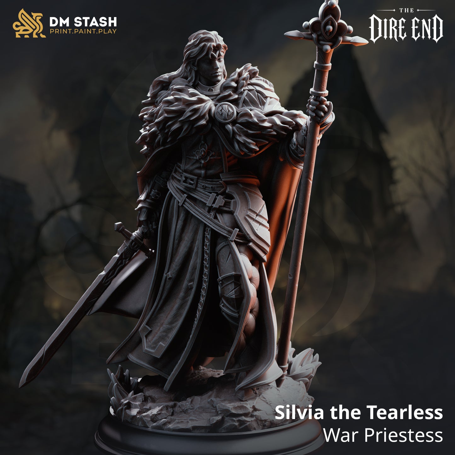 Silvia the Tearless - War Priestess Resin Miniature
