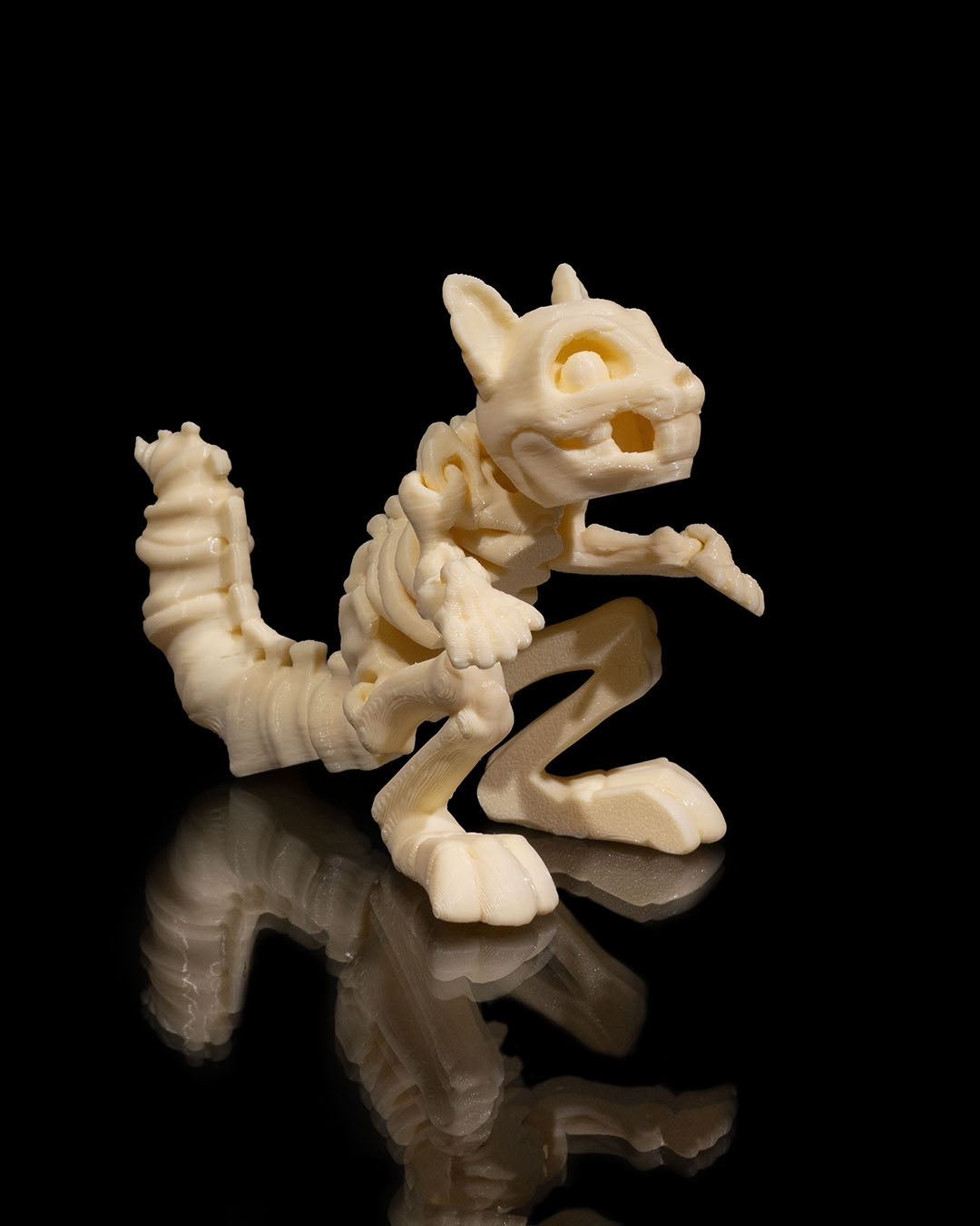 Juguetes articulados de esqueleto de animales: criaturas antiestrés impresas en 3D (gato, perro, conejo, camaleón, ardilla)